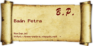 Baán Petra névjegykártya