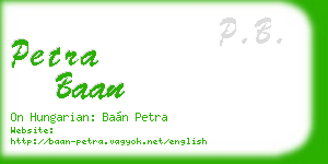 petra baan business card