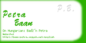 petra baan business card
